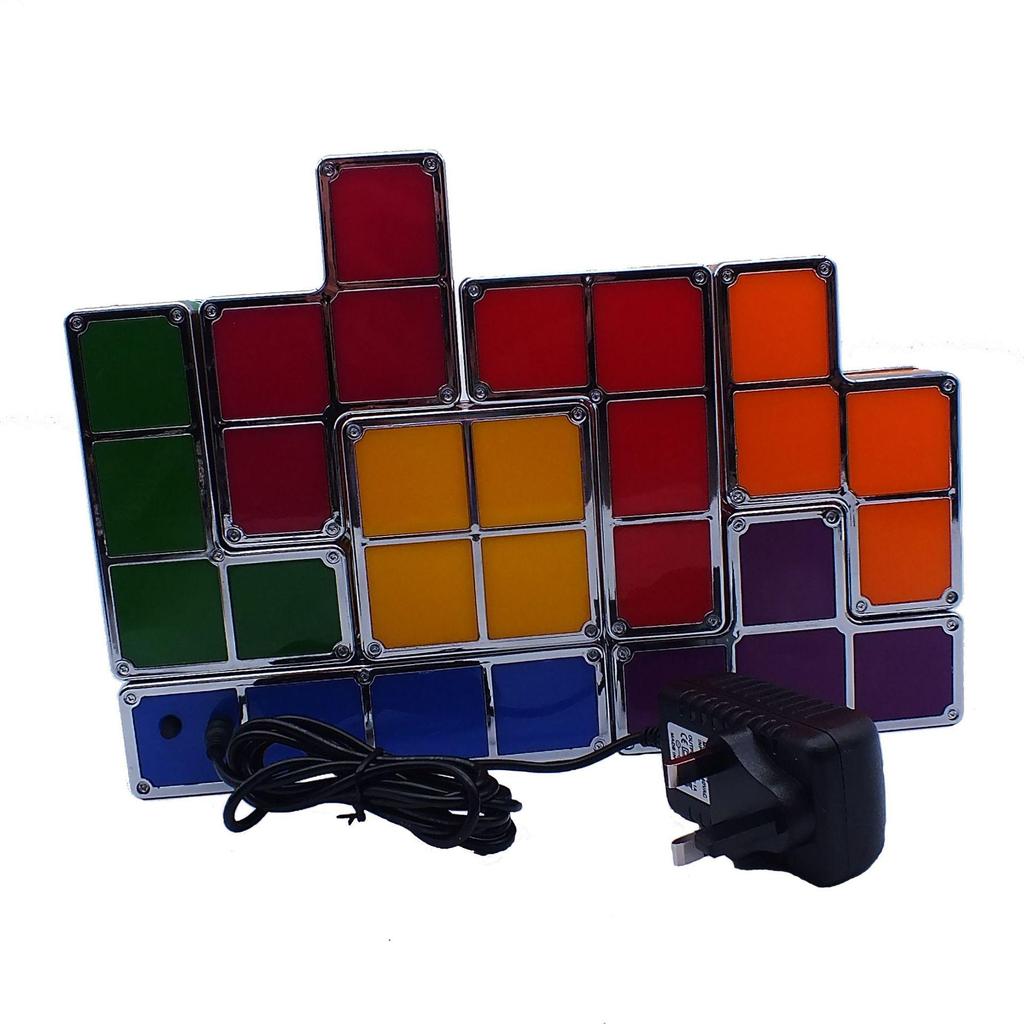 Tetris Lampe für Kinder DIY Intellektuelle Entwicklungsspielzeug Kreatives LED-Licht mit 7 bunten Blöcken Tischlampe für Schlafzimmerdekoration