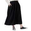 Happy Marilyn Plus Size Flared Lightly Brushed Check Solid Soft Elastic Long Flannel Sizes Black Women's Skirt, Long, Fall/Winter, Pattern, Color,
