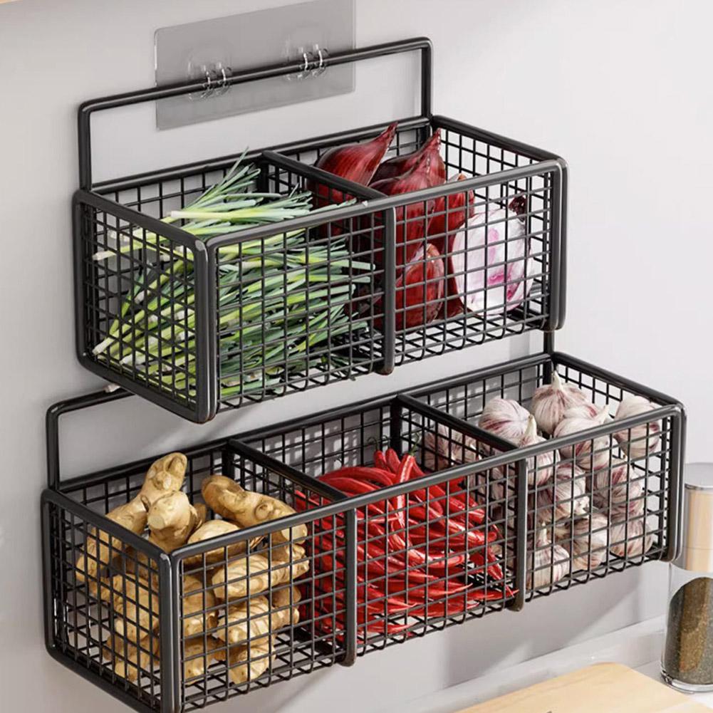 Multifunktionaler Küchen- und Badezimmer-Organizer, geeignet für die langlebige Metall-Drahtaufbewahrung von Gewürzen, Knoblauch, Zwiebeln und Gemüse
