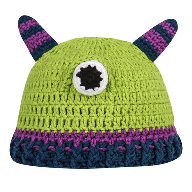 Adult's Cartoon for Monster Shape Knitted Hats All-match Hat Warmer Knitted Cosplay Cap Winter Holiday Gifts for Unisex
