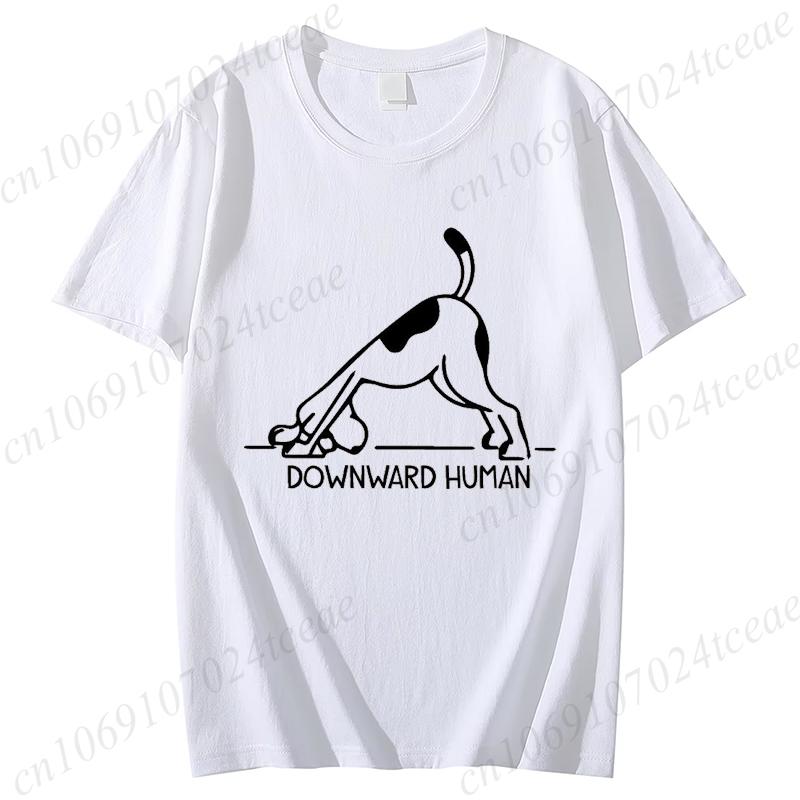 New Fashion Women T Shirt Pullover Korean Version Dog Yoga Cartoon Yogi Print TShirt Casual Short Sleeve Couples TShirt Gift