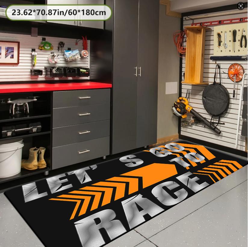 Motorcycle Mat Garage Mat Racing Display Carpet Bedroom Corridor Decorative Mat Slip-resistant Dirt-Resistant And Washable