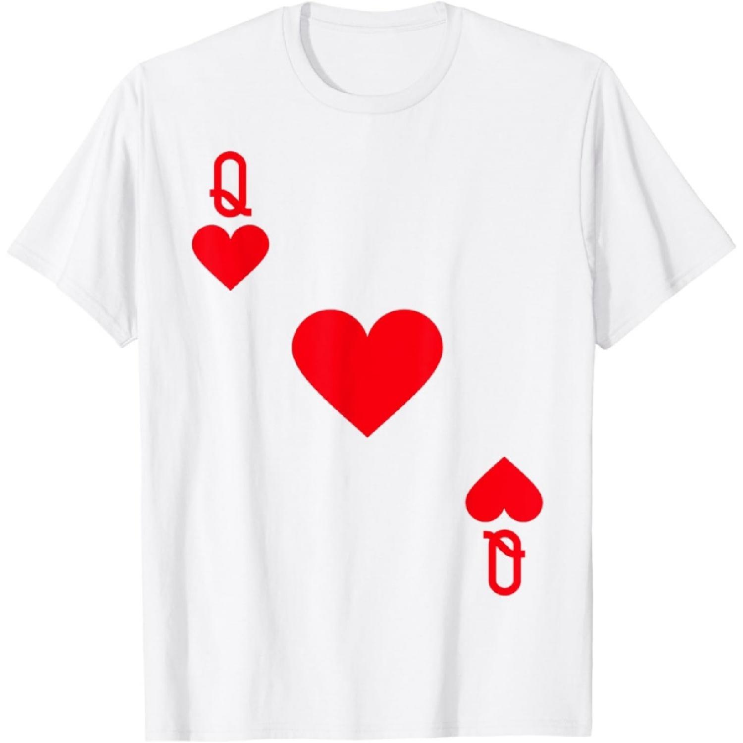 Queen of Hearts Costume T-Shirt Halloween Deck of Cards T-Shirt S