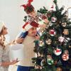 5/6/8/10CM Christmas Transparent Balls Hollow DIY Plastic Fillable Bauble Xmas Tree Hanging Ornaments Home Party Gifts Box Decor