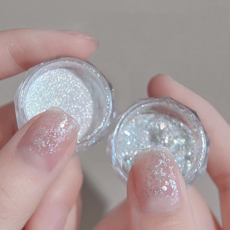 

Aurora Opal Pink Glitter Nail Art - Iridescent Fairy Manicure Decorations
