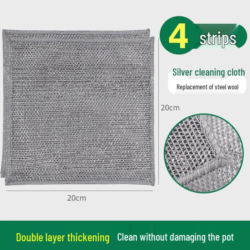 Esfregão de Lã de Aço de Dupla Face: Pano de Prato e Escova de Panela Antiaderente, Fácil de Limpar, Durável