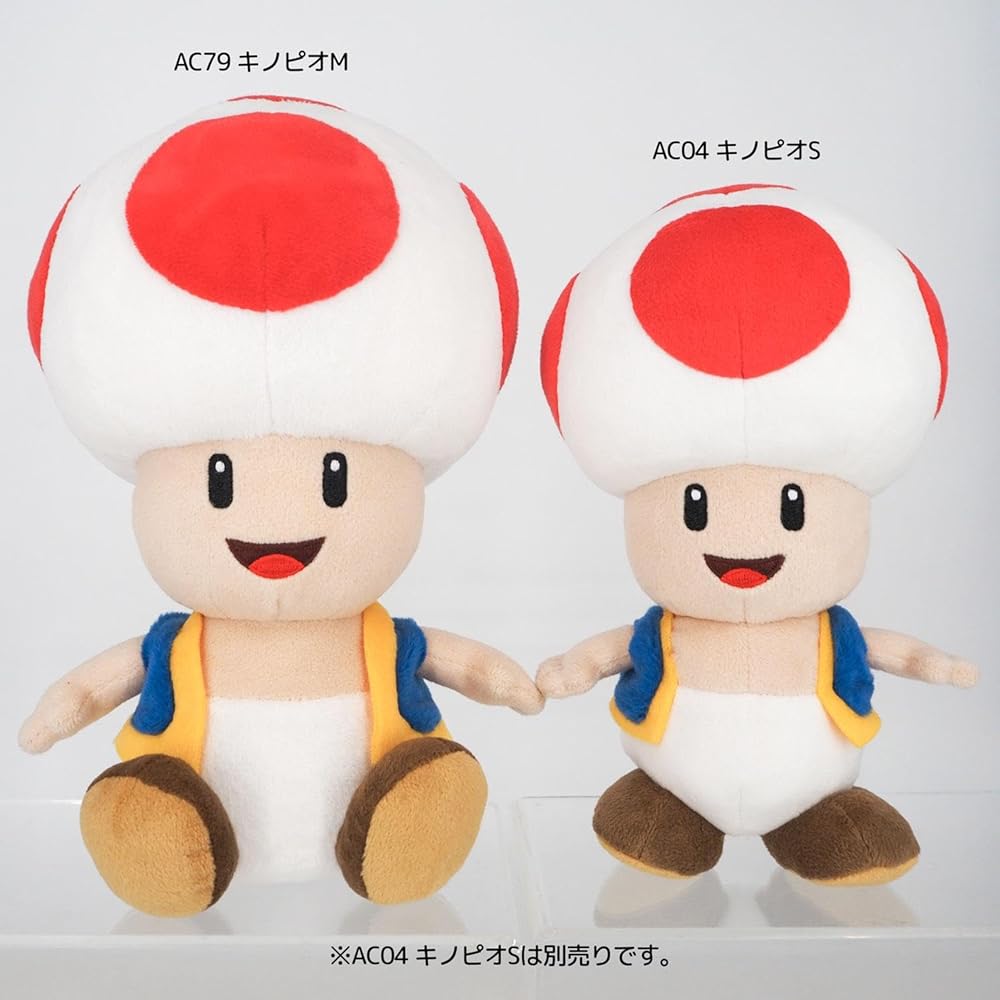 Sanei Boeki Super Mario All Star Collection Toad Plush Toy 14.5x14x23.5cm