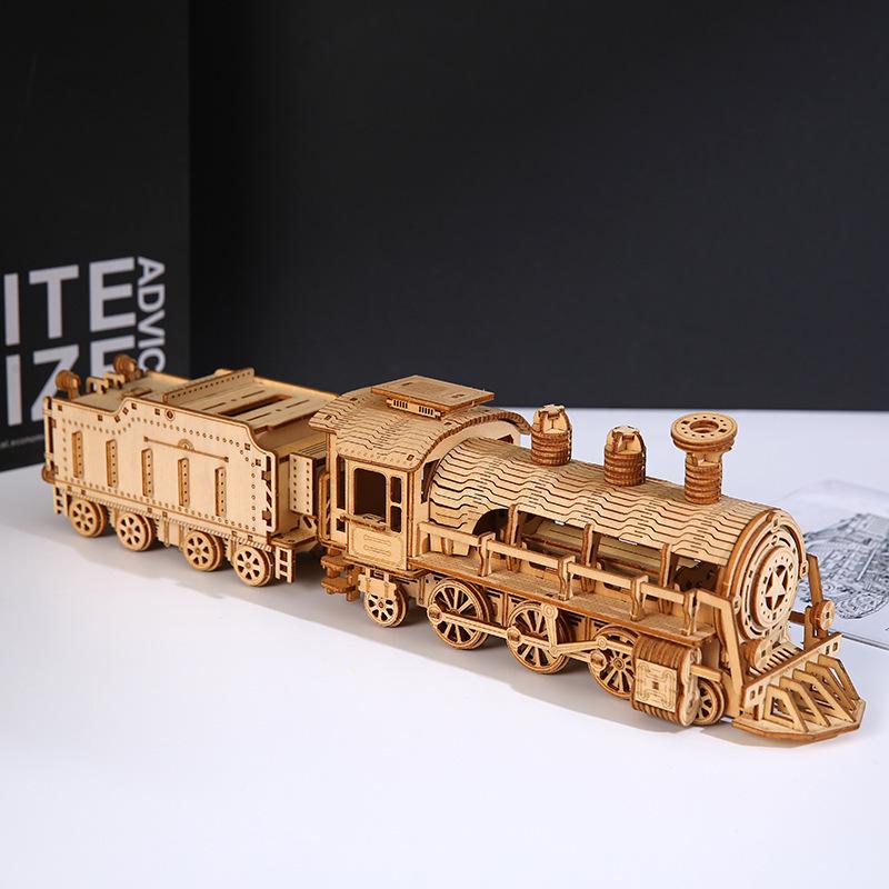 

3D Stereo Puzzle Deluxe Little Train Wooden Educational Toy - DIY Creative Ornament