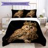 Vintage Owl Pattern Bedding Uilt Set Uilt Cover Pillowcase Home Decoration Birthday Gift (1 * Duvet Cover + 2 * Pillowcase Without Core)