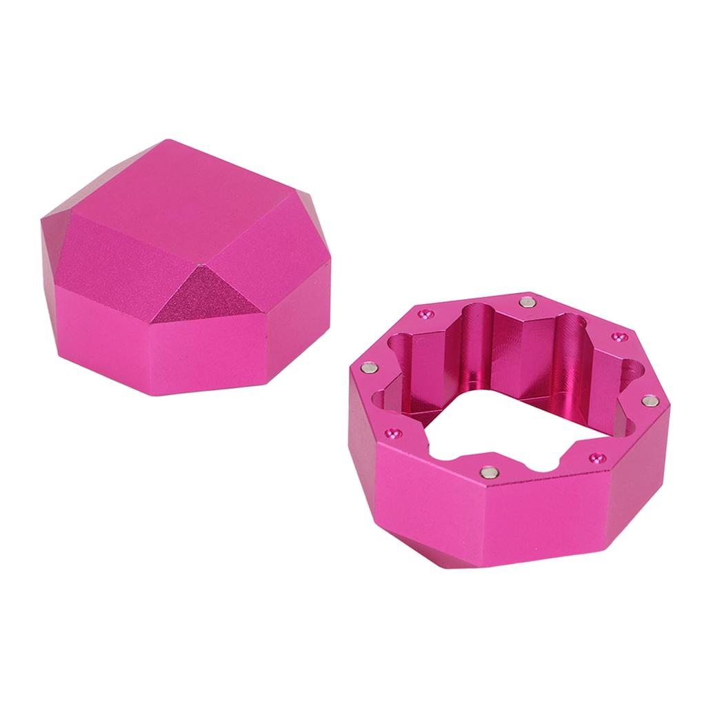 Octagonal Billiard Chalk Storage Box 2 Layer Aluminum Chalk Holder Billiard Accessories for Sports Pink