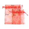 10pcs/lot Organza Gift Bags Snowflake Drawstring Pouches For Wedding New Year Christmas Party Candy Jewelry Gifts Packaging Bags