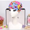 Breathable Hot Spring Swimming Cap Printed Fabric Bathing Cap Oversized Swimming Cap  Bathe