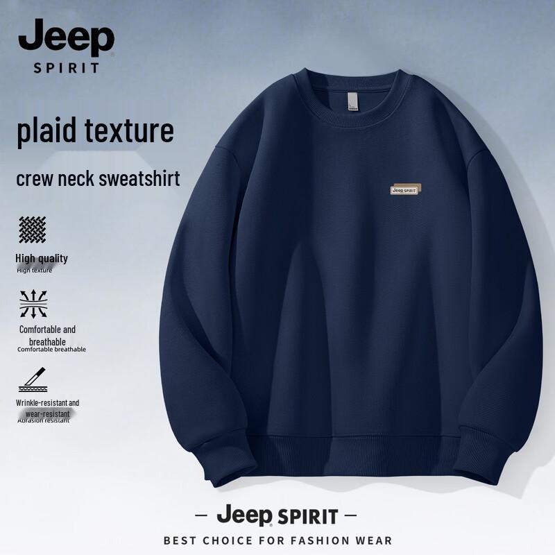 JEEP SPIRIT Men's 2025 Autumn Casual Round Neck Sweatshirt