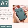 A7 Mini Pocket Planner Notebook Morandi Color PU Leather Cover 64 Sheets 128 Pages Daily Weekly Schedule Organizer Book