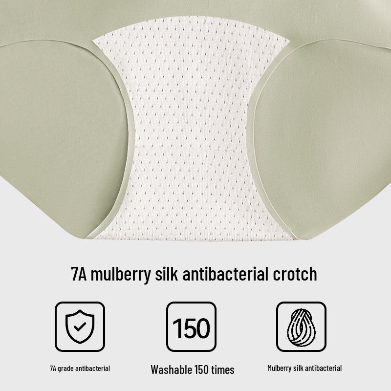 Women's Seamless 7A Grade Mulberry Silk Panties with Antibacterial Crotch – Skin-friendly, Breathable, and Natural Nude Feel