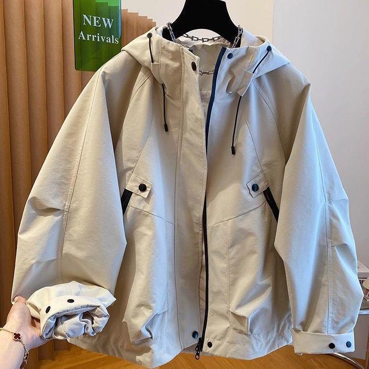 Trendy Plus Size Hooded Baseball Windbreaker Jacket – European Style