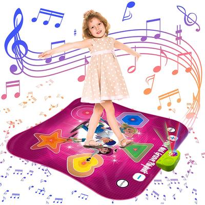 Tanzmatte für Mädchen, leuchtende Tanzspielmatte für Kinder, Tanzpad mit einstellbarer Lautstärke und 5 integrierten Musik- und AUX-Funktionen, einstellbare LED-Lichter für Kinder ab 3, 4, 5, 6, 7, 8, 9 und 10 Jahren