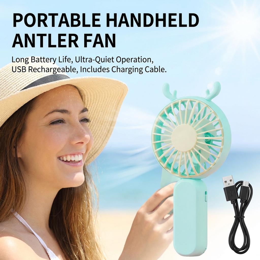 Mini USB Handheld Fan Rechargeable Portable For Student Dormitory Use ABS Material Adjustable Wind Speed