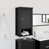 Bathroom Wall Cabinet BERG Black 40 X 27 X 71.5 Cm Solid Pine Wood