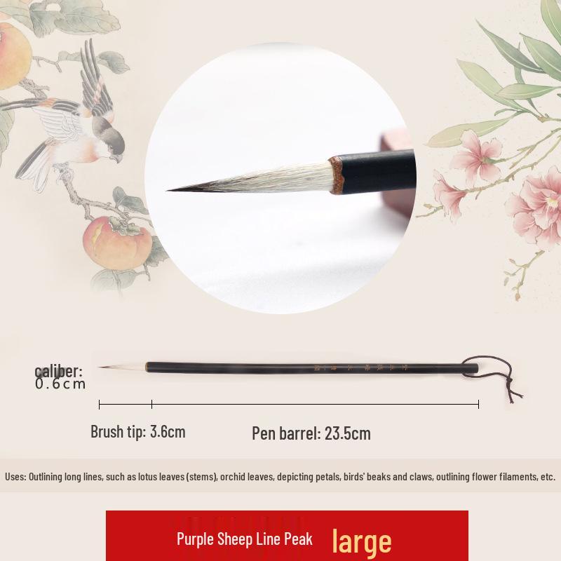 Wolf Hair Gongbi Outline Brush Set for Chinese Painting and Calligraphy - Flower & Bird Detailing Pen
