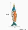 Vintage Style Fish Pendant Charm Copper Base 18k Gold Plated Enamel Coating Small Size Lightweight Jewelry Accessory for Crafting
