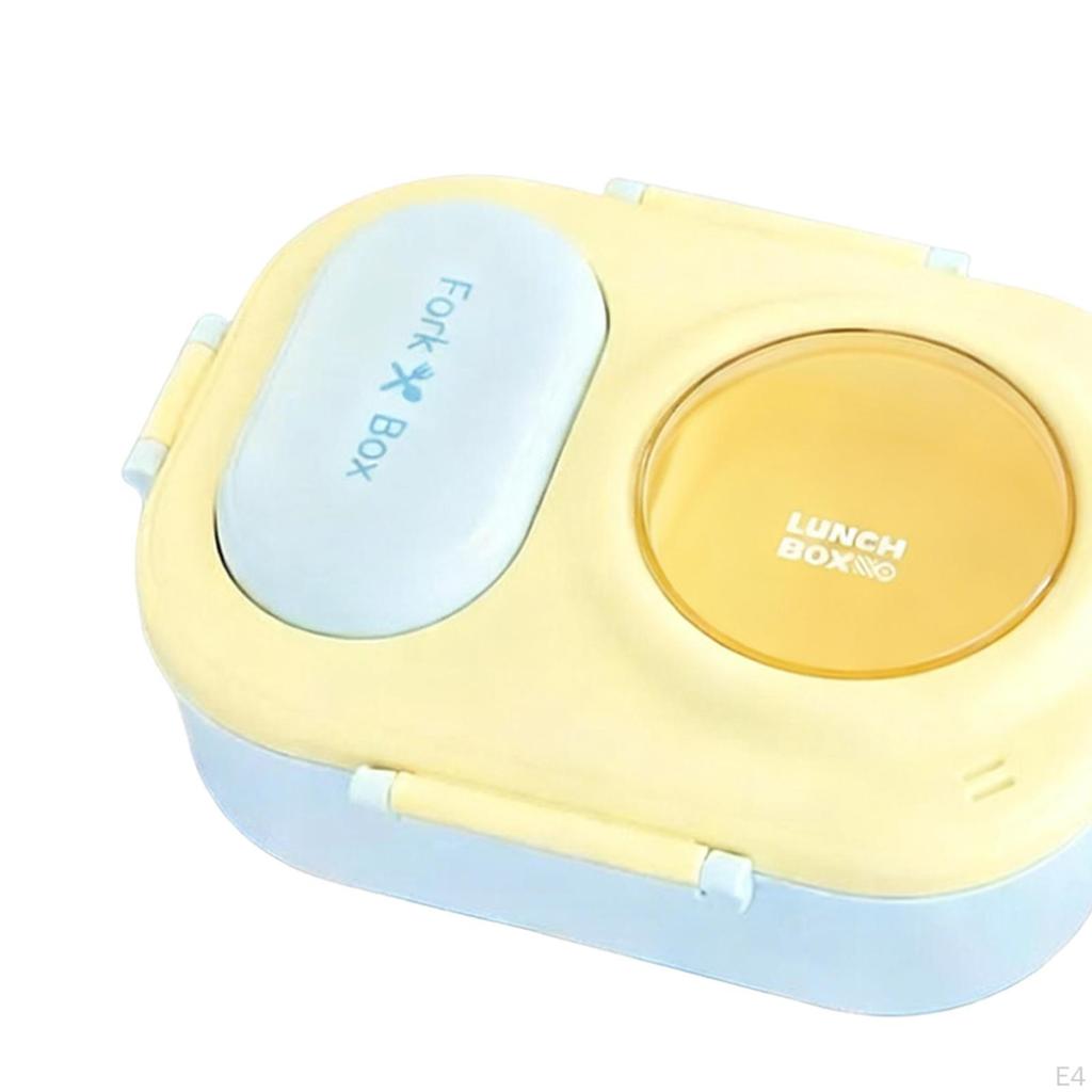 Bento Box 3 Fächer Auslaufsicher Niedlich Persönlich Versiegeltes Besteck Lebensmittelbehälter für Camping