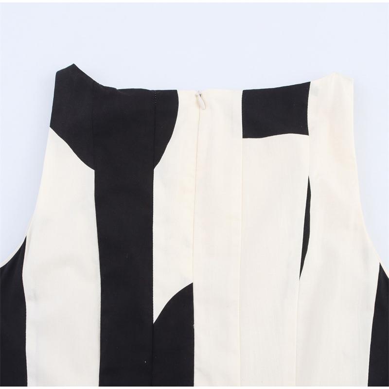 Ladies Polka Dot Balloon Version Sleeveless Dress Waist Slim Summer Fashion Ladies One-piece Short Skirt Commuter High Street