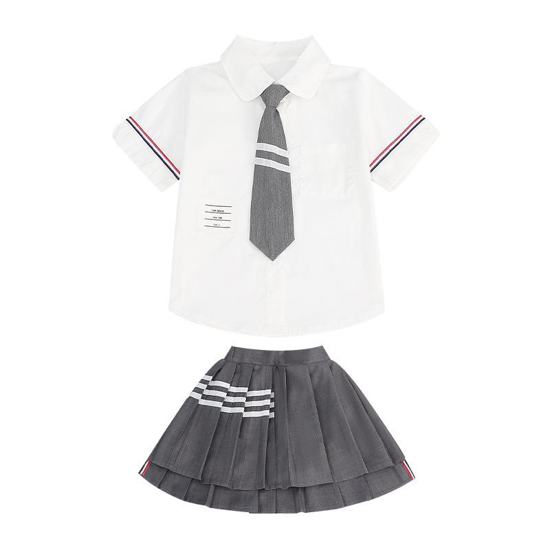 Set Fustă Uniformă JK Stil Academie de Vară - Cămașă Inspirată de Wang Xinling și Fustă Plisată pentru Băieți și Fete, Colecția 2025