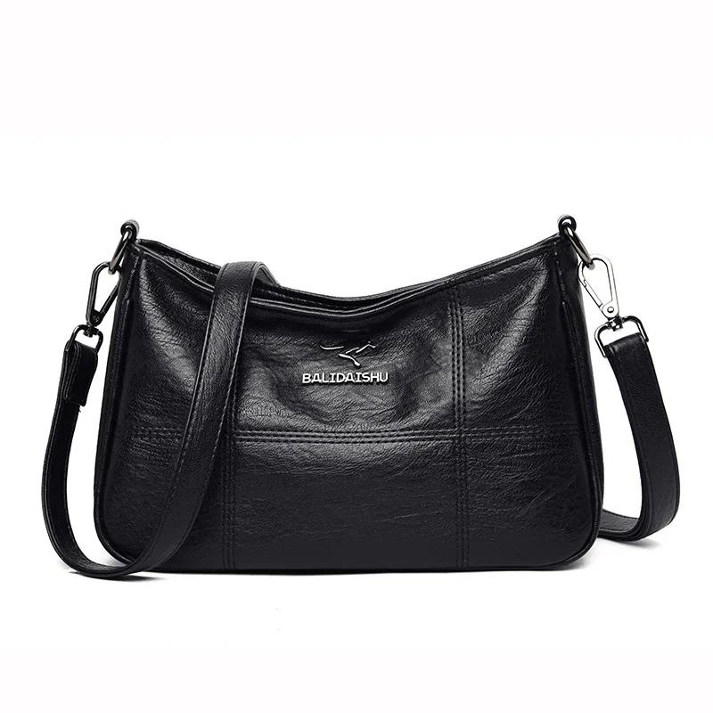 

Винтажная женская сумка из искусственной кожи на плечо, однотонная, вместительная, простая сумка через плечо с широким ремнем