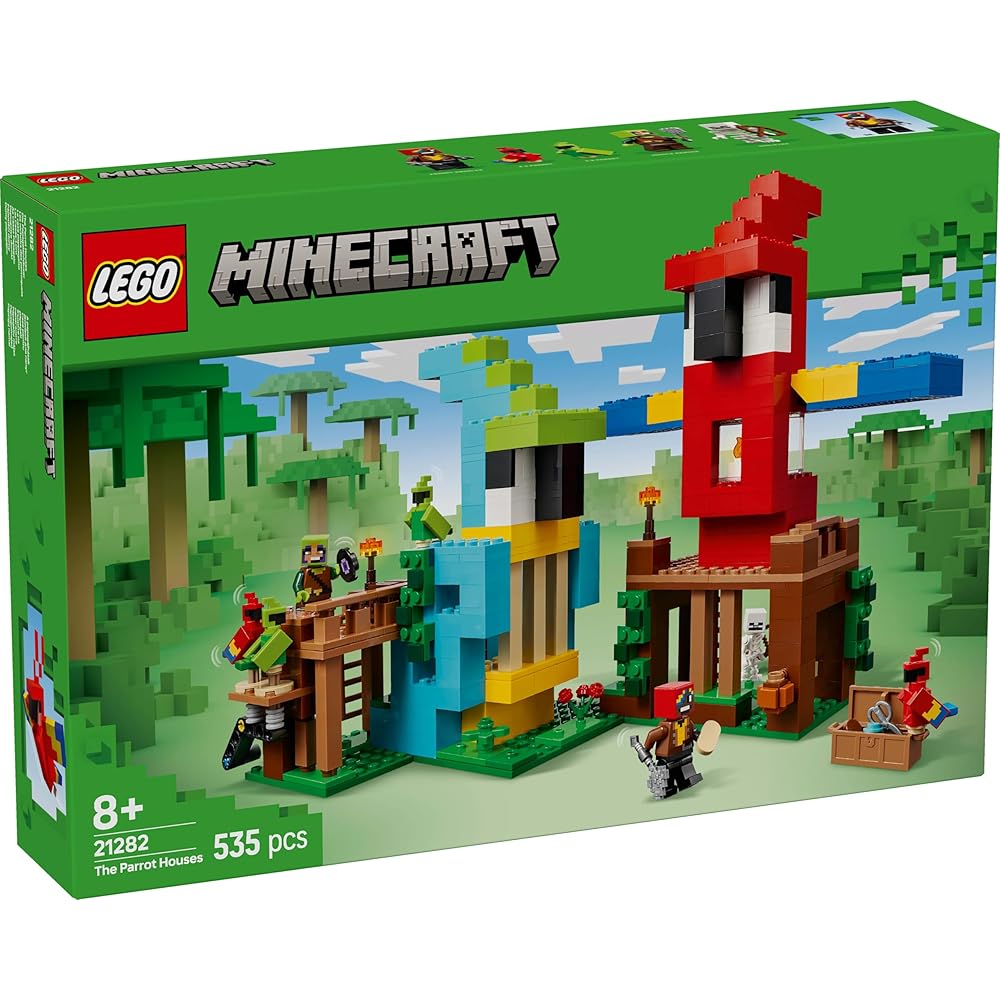 LEGO Minecraft Parrot House Building Set 21282 for Kids Ages 8-10, Creative Toy for Boys and Girls