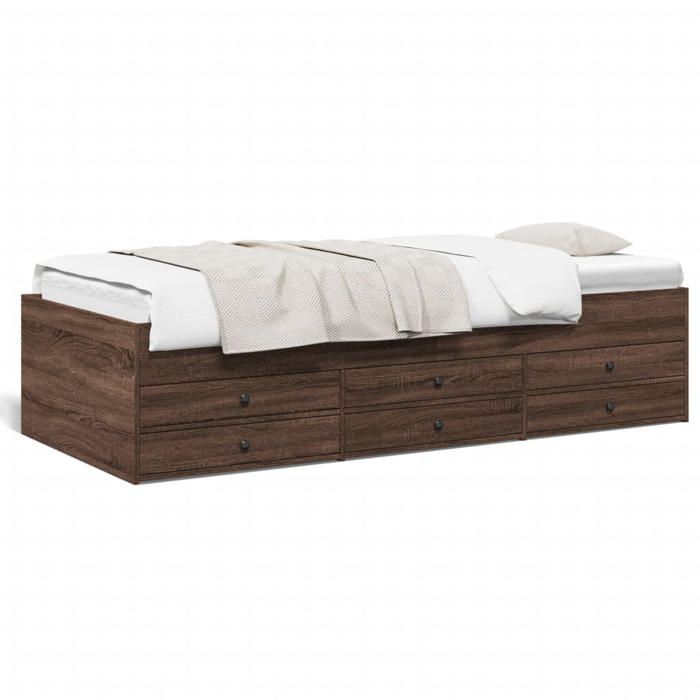 VidaXL Day Bed with Drawers, Sofa Bed with Storage, Guest Bed, Living Room Bedroom Furniture, Modern, Oak 3280894
