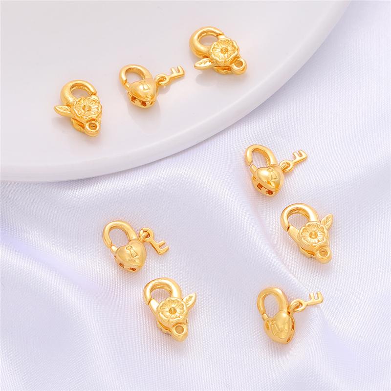 1 buc închizătoare de homar în formă de inimă de cupru, pentru bricolaj, colier, brățară, accesorii pentru fabricarea de bijuterii, accesorii lucrate manual