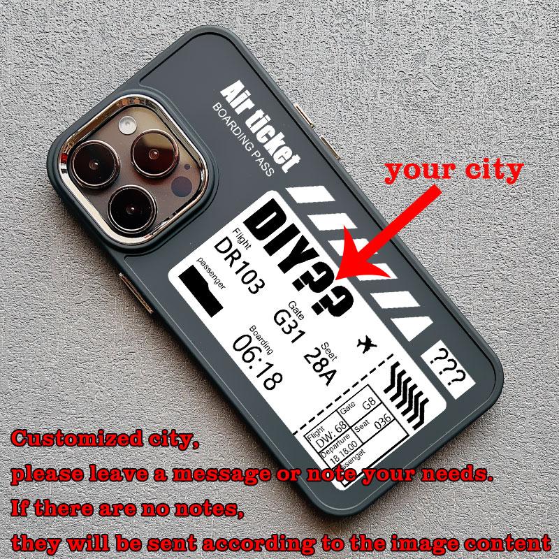 Hot Air Ticket Travel New York London Paris Label Phone Case for iPhone X XS XR 11 12 13 14 15 Pro Max 7 8 Plus Black Soft Cover