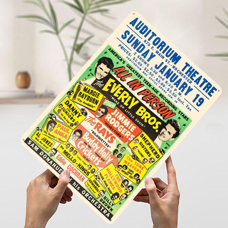

1950s Rock Roll Concert Metal Poster Customized Wall Art Retro Vintage Tinplate Signs for Wand Deko Room Decoration Gaming 20x30cm（7.8x11.8inch）