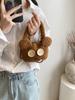 Winter Fashion Knit Bear Shoulder Bag With Mobile Phone Pocket For Daily Outings