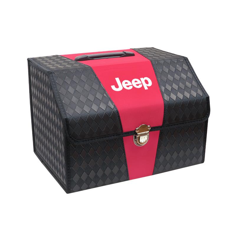 Car Trunk Organizer Leather Collapsible Large Capacity Storage Box For Jeep Wrangler JK Gladiator Renegade Cherokee Valve Stem ALN1