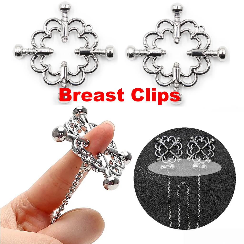 1 Paar Metall Bondage Blume Nippelklemmen mit Kette Brustklemmen Sklave BDSM Frauen Sex Spiele Brust Abdeckung Klemmen Spielzeug