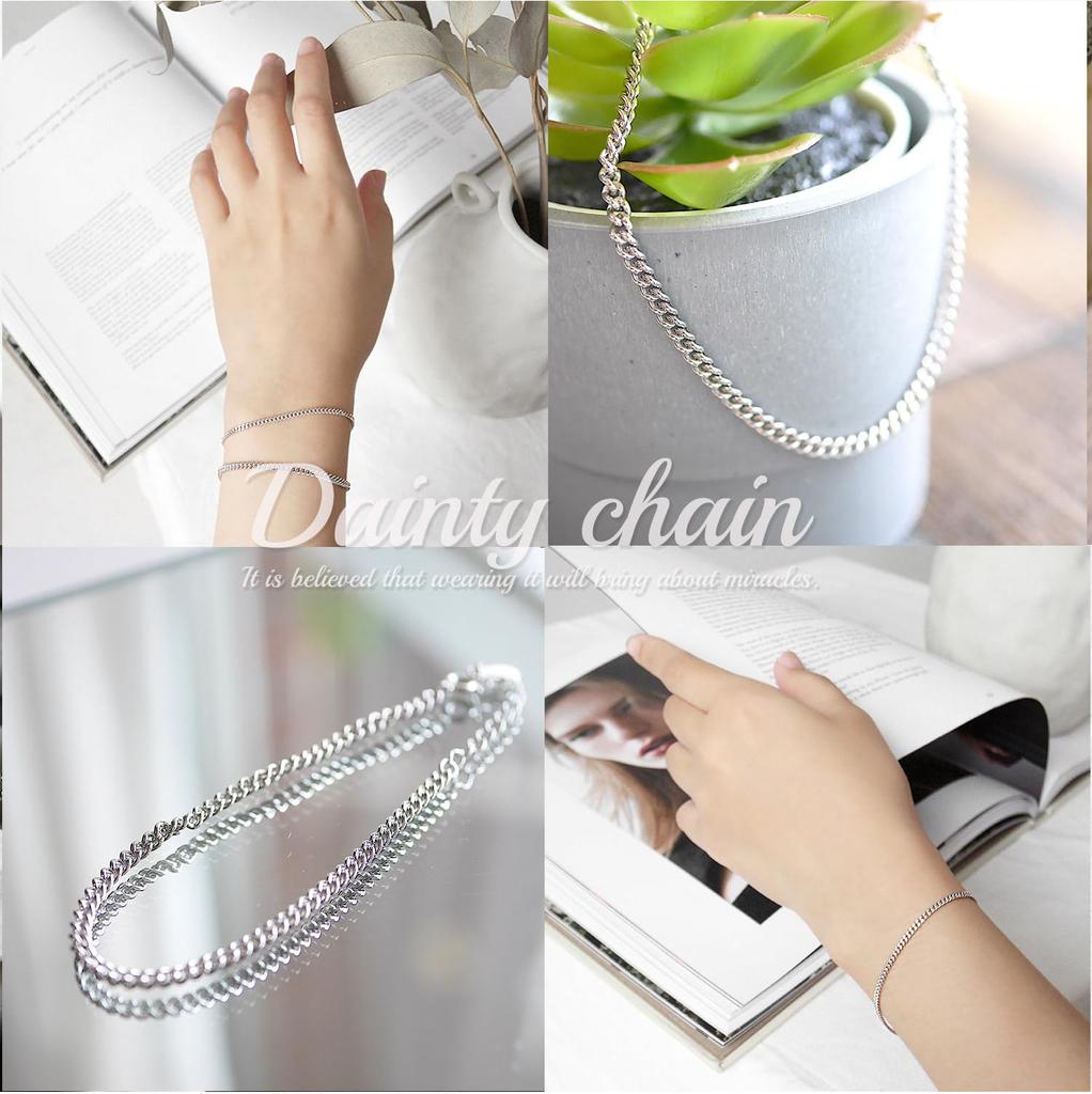Genuine 925 Sterling Silver Cut Curb Chain Bracelet for Men and and with a drawstring and Popular brand jewelry and One size fits Women. Simple, slim,