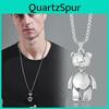 Trendy Vintage Teddy Bear Necklace In Durable Titanium Steel For Unisex Fashion Accessories