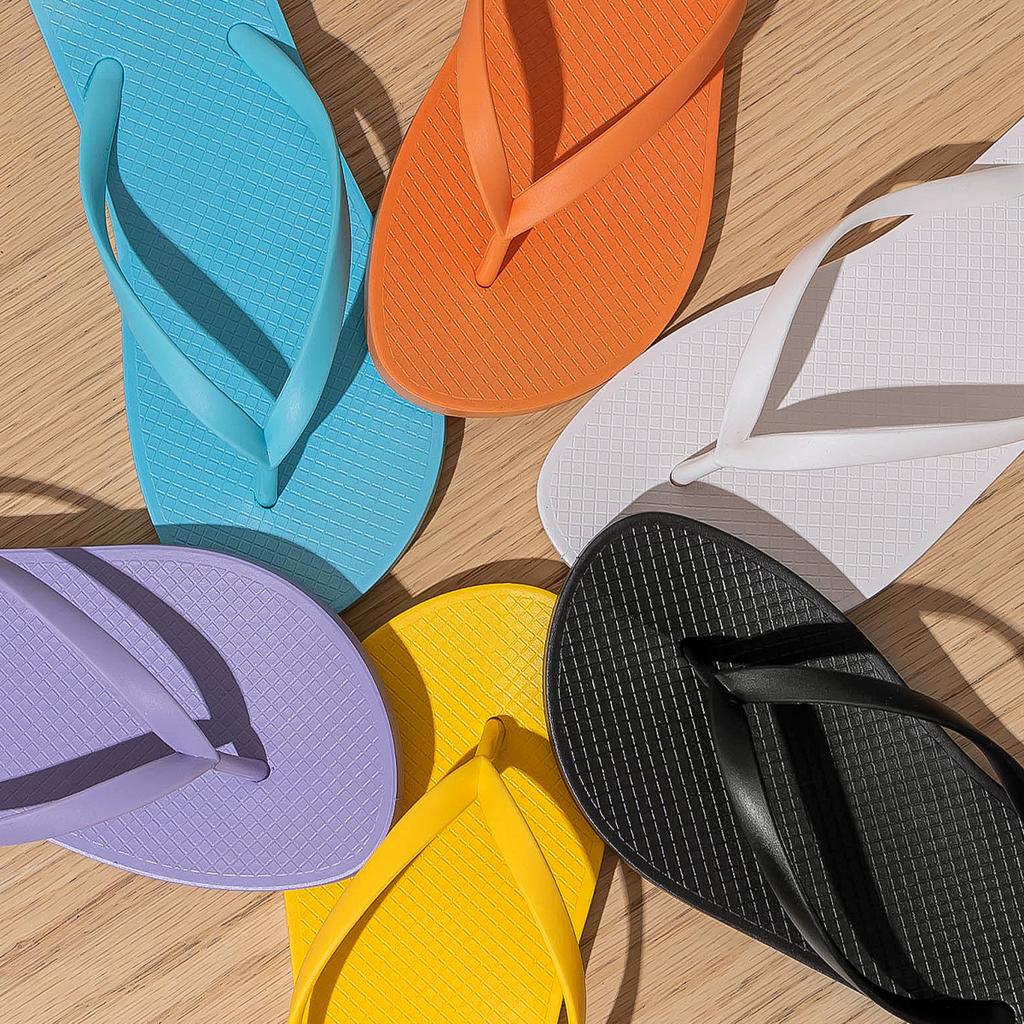 PVC Damen Zehensandalen Sommer Runde Zehe Strand Zehensandalen Rutschfest Bequem Weich Indoor Outdoor Hausschuhe