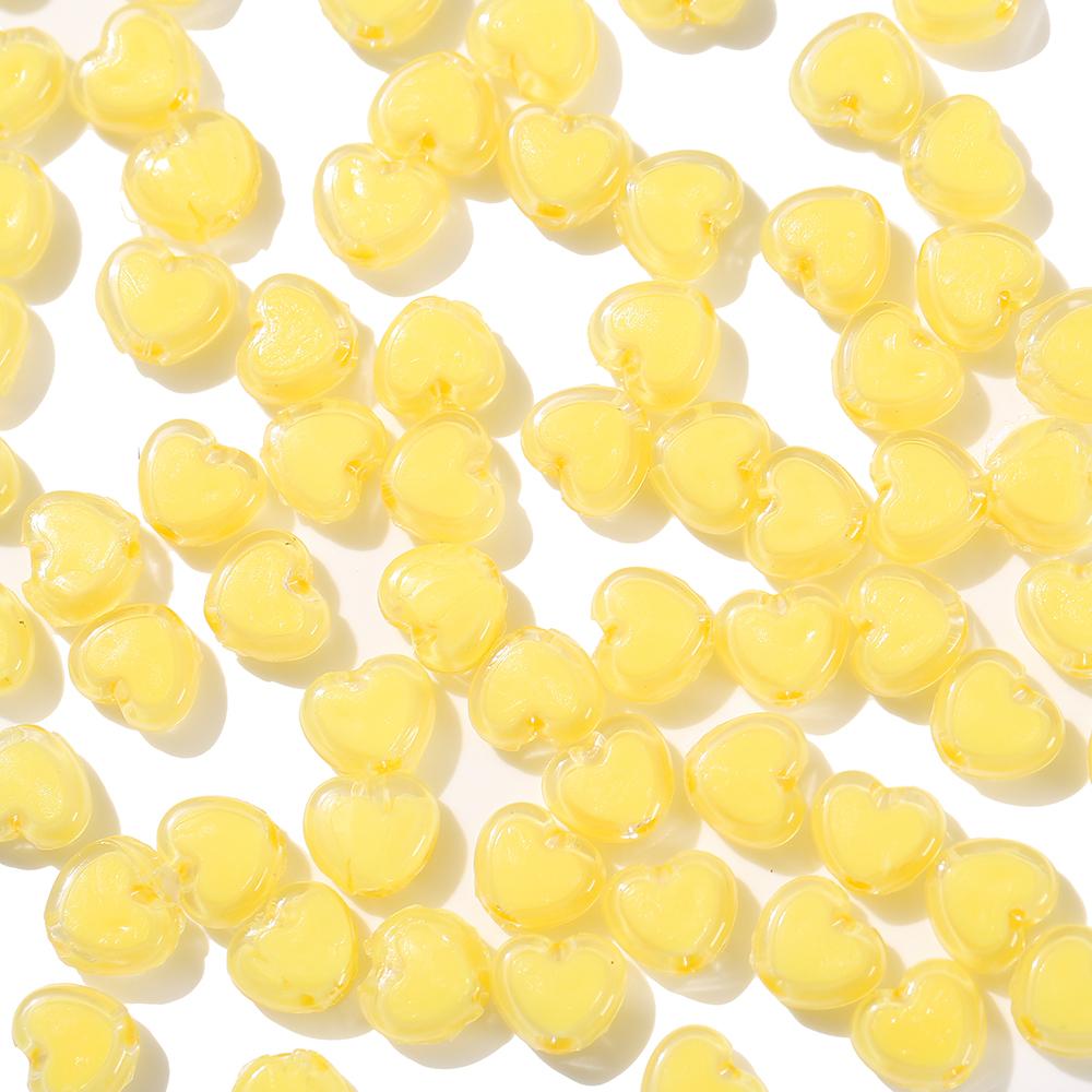 50pcs/Lot 7x8mm Acrylic Heart Beads for Jewelry Making Loose Spacer Beads DIY Necklace Bracelet Accessories Supplies