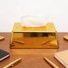 Golden Brick Tissue Dispenser ABS Materials Household Storage Solution Multipurpose Napkin Storage Container