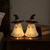 Farmhouse Style Autumn Decor Witch Hat Ghost Tealight Candle Holder Vintage Resin Halloween Tabletop Gift for Enthusiasts with Warm Glow Mantel Shelf