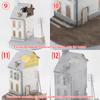 Assembly Architectural Model Sand Table Architectural Building Model Brick Concrete Building Villa Diorama Scale Model Kit 1/35