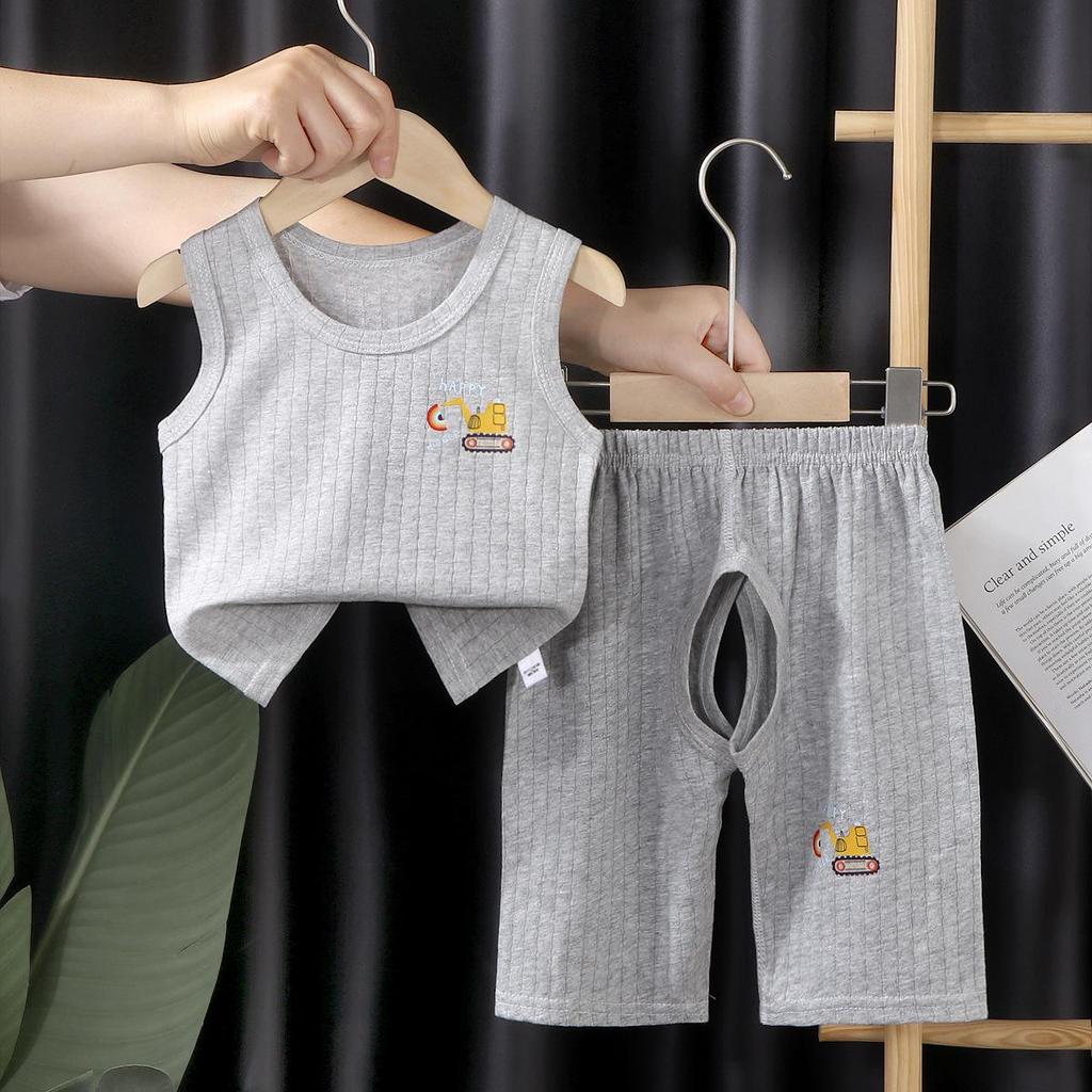 Children's Sleeveless Cotton Vest Set: Class A Camisole for 0-3 Years, Unisex, Belly Protection, Breathable Base Layer