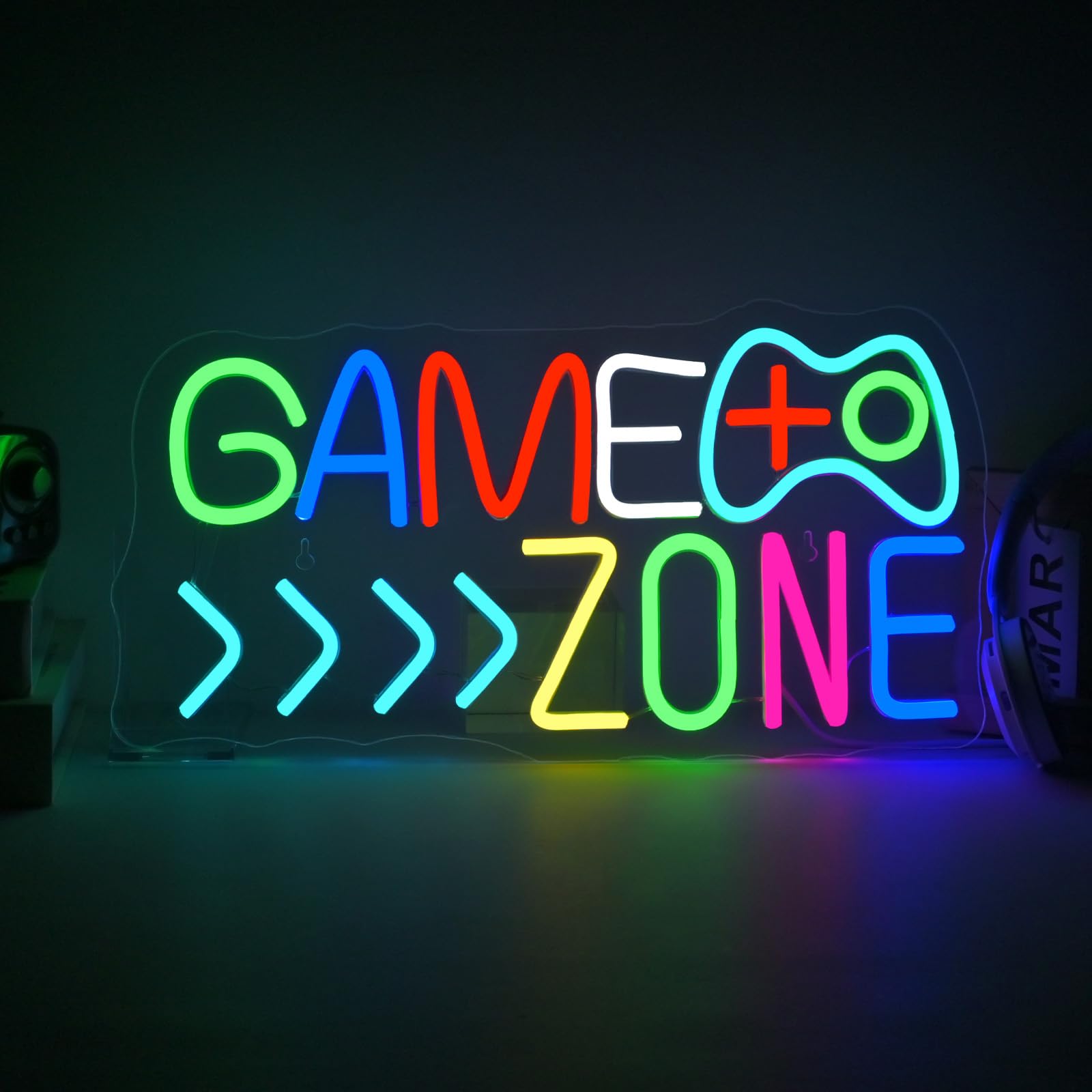 Game Zone Neon Gaming Sign for Gamer Room Decor, Adjust Brightness Gaming Lights for Wall, Gaming Decor for Boys Bedroom