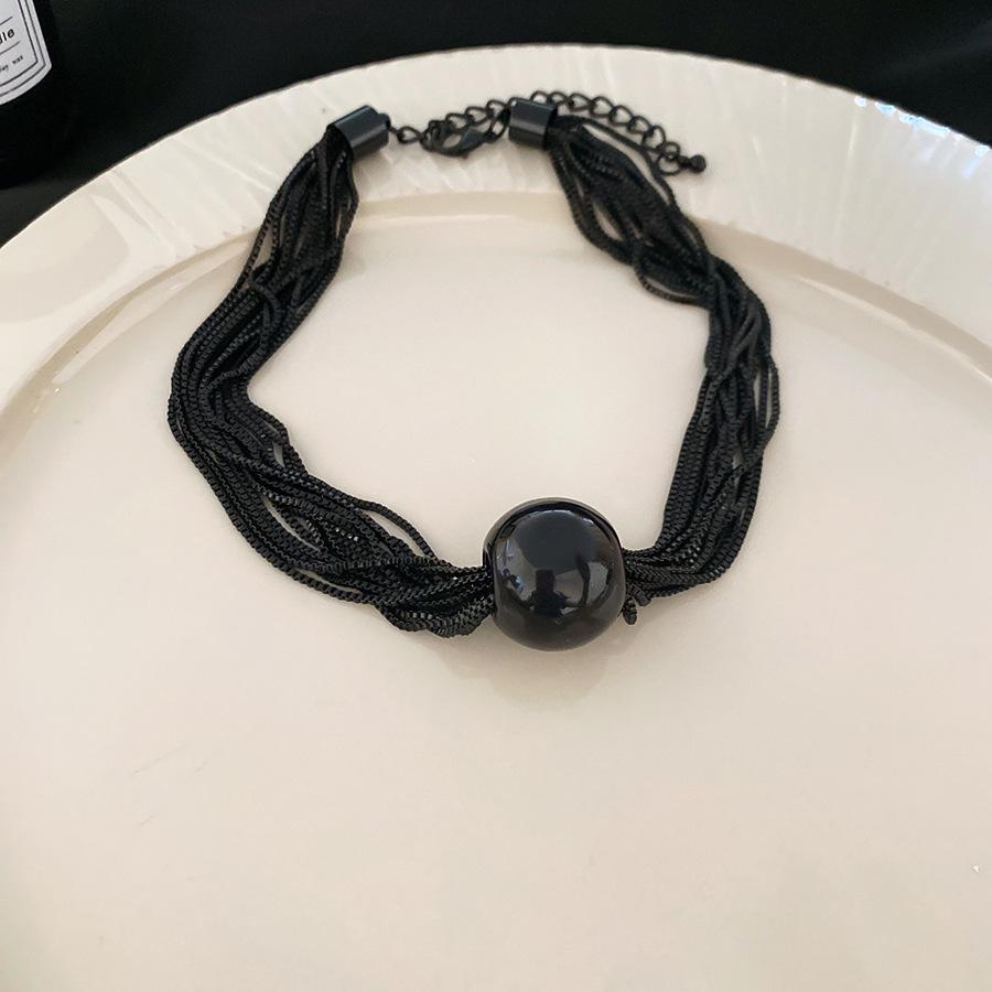 Metallic Round Ball Multi-layer Chain Necklace & Bracelet - High-End Cold Style Jewelry