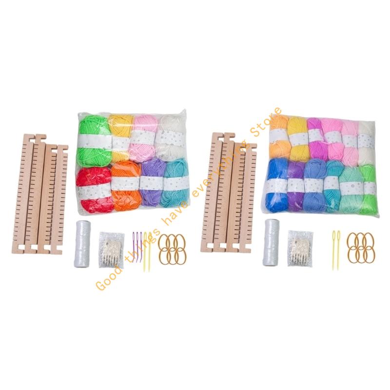 3-in-1 Webstuhl-Bausätze Webspielzeug Rahmenwebstuhl Strickmaschine 55KF