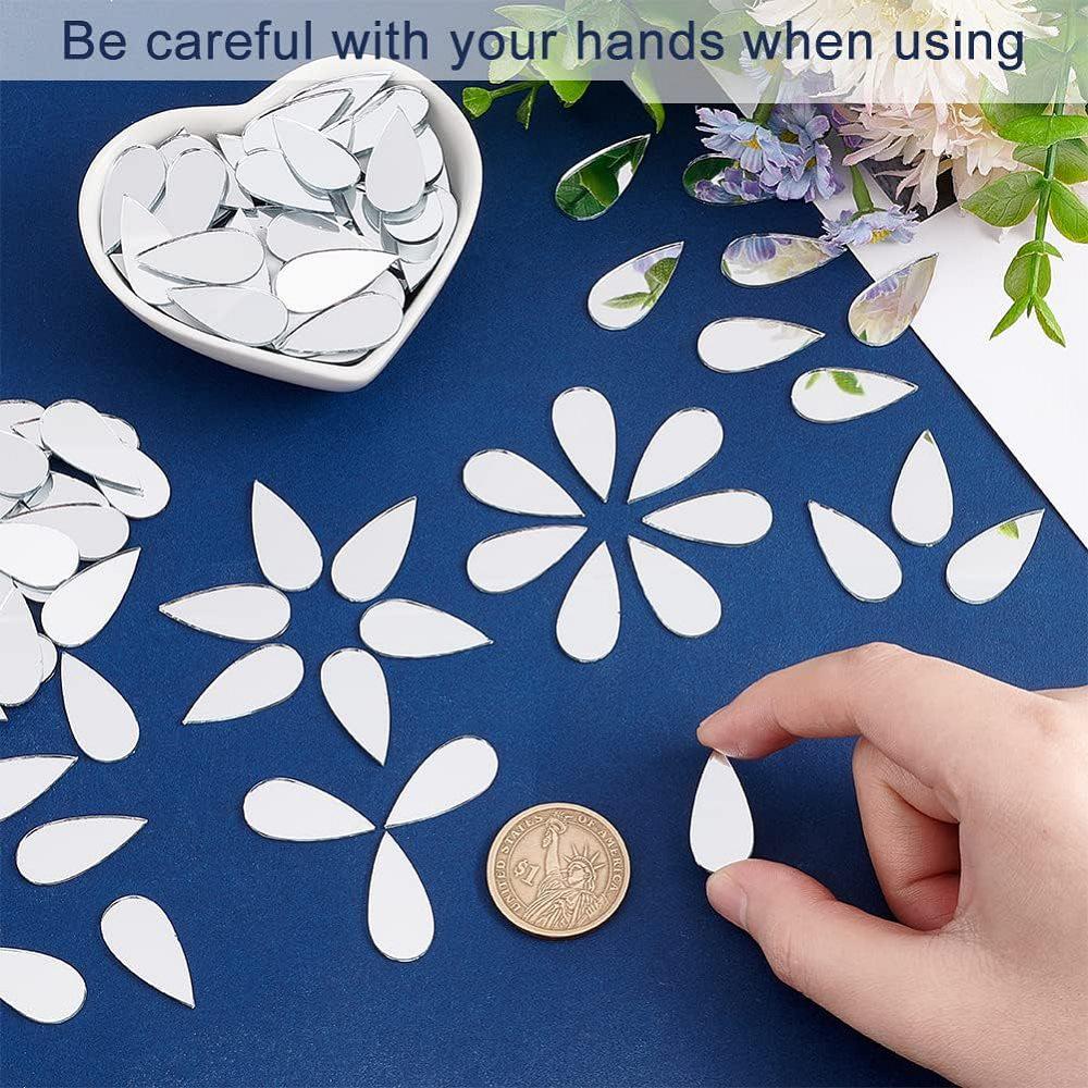 

100 Акриловых Настенных Наклеек-Зеркал в Форме Капли: 3D дизайн капли дождя, самоклеящийся, 2,5 см, для декора детской комнаты 100 pieces per pack