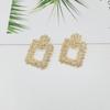 Sincere Jewelry European and American Exaggerated Atmosphere Matte Hipster Geometric Earrings, Creative Personalized Relief Trapezoidal Long Gold